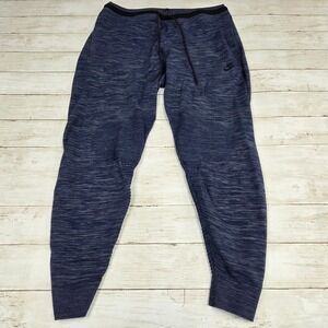 Nike Tech Knit Joggers Mens L Blue 832180-473 Tapered Sweatpants Heathered